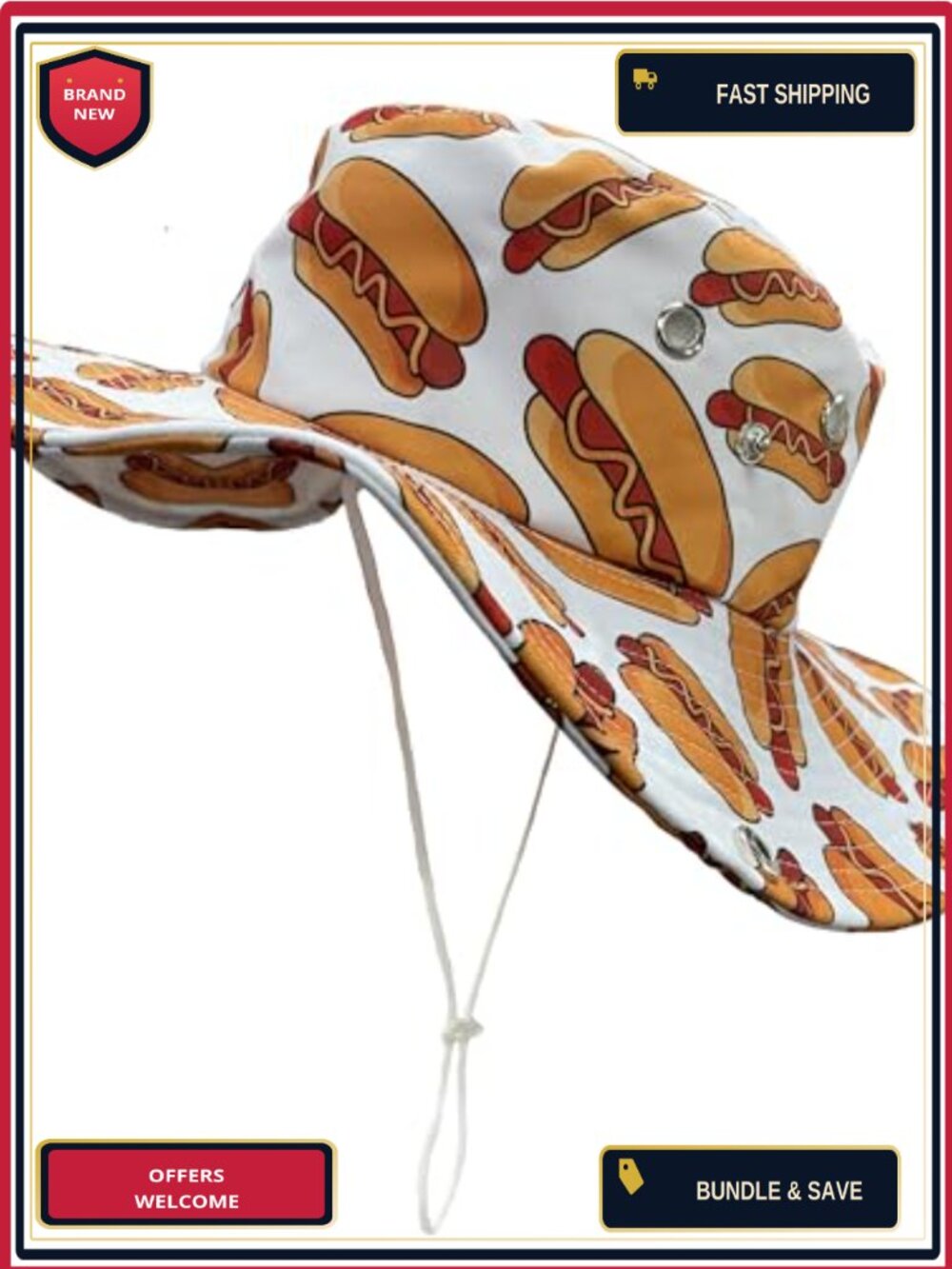 Wide Brim Bucket Hat Unisex Twill Polyester Sun Boonie Outdoor